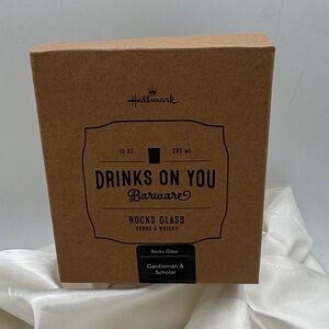 Hallmark “Rocks Glass” New in Box, “Gentleman & Scholar” engraved.